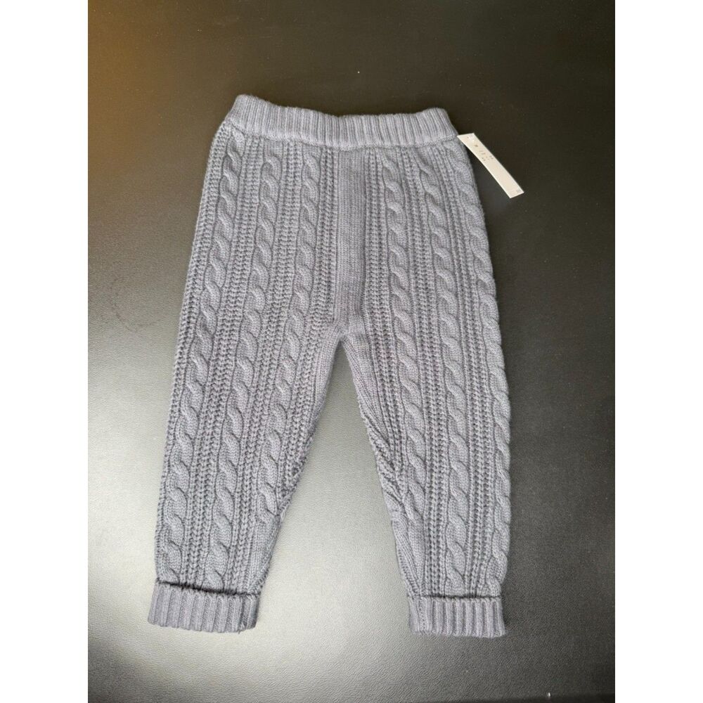 Grayson Mini Baby Cable Sweater Sweatpants- Gray, 18M